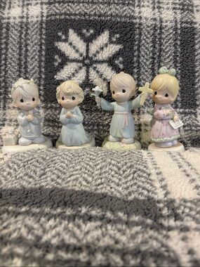 Precious Moments Pastel Figurine Quartet in Blue, Pink and Cream